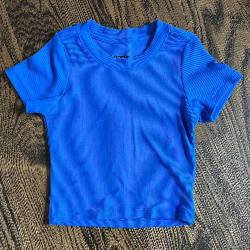 Katie J NYC blue cropped T-shirt. Condition brand new. Only wore once.